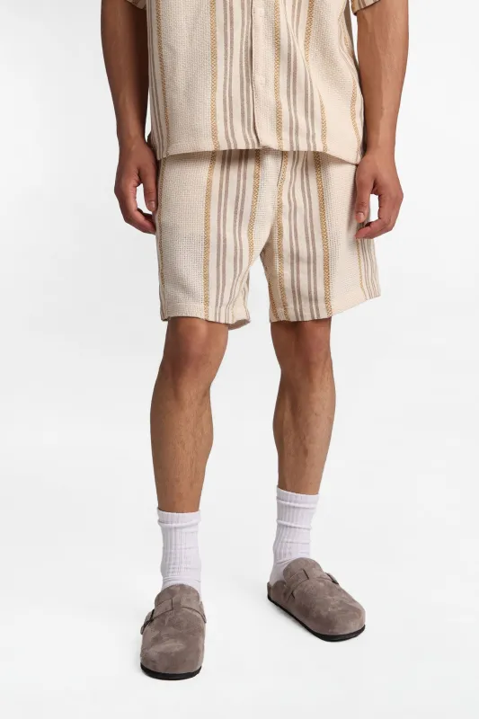 Textured Multi-Colour Striped Shorts made by Bluenotes