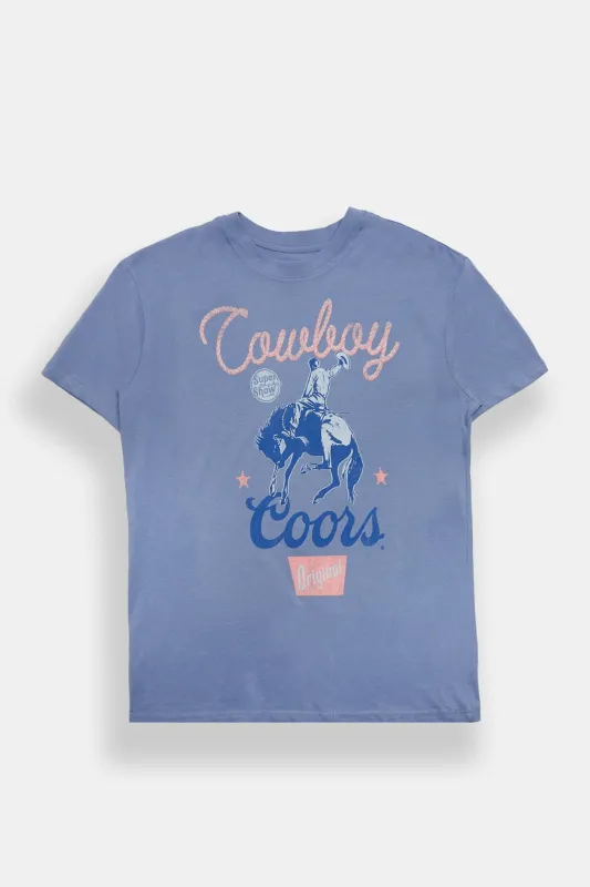 Coors Original Rodeo Season Cowboy Graphic Relaxed Boyfriend Tee made by Aeropostale