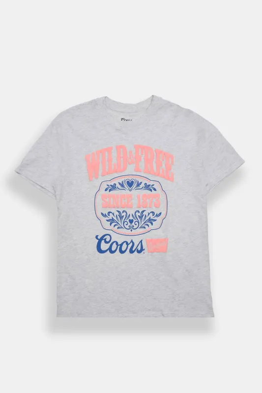 Coors Original Wild & Free Since 1873 Graphic Relaxed Boyfriend Tee made by Aeropostale