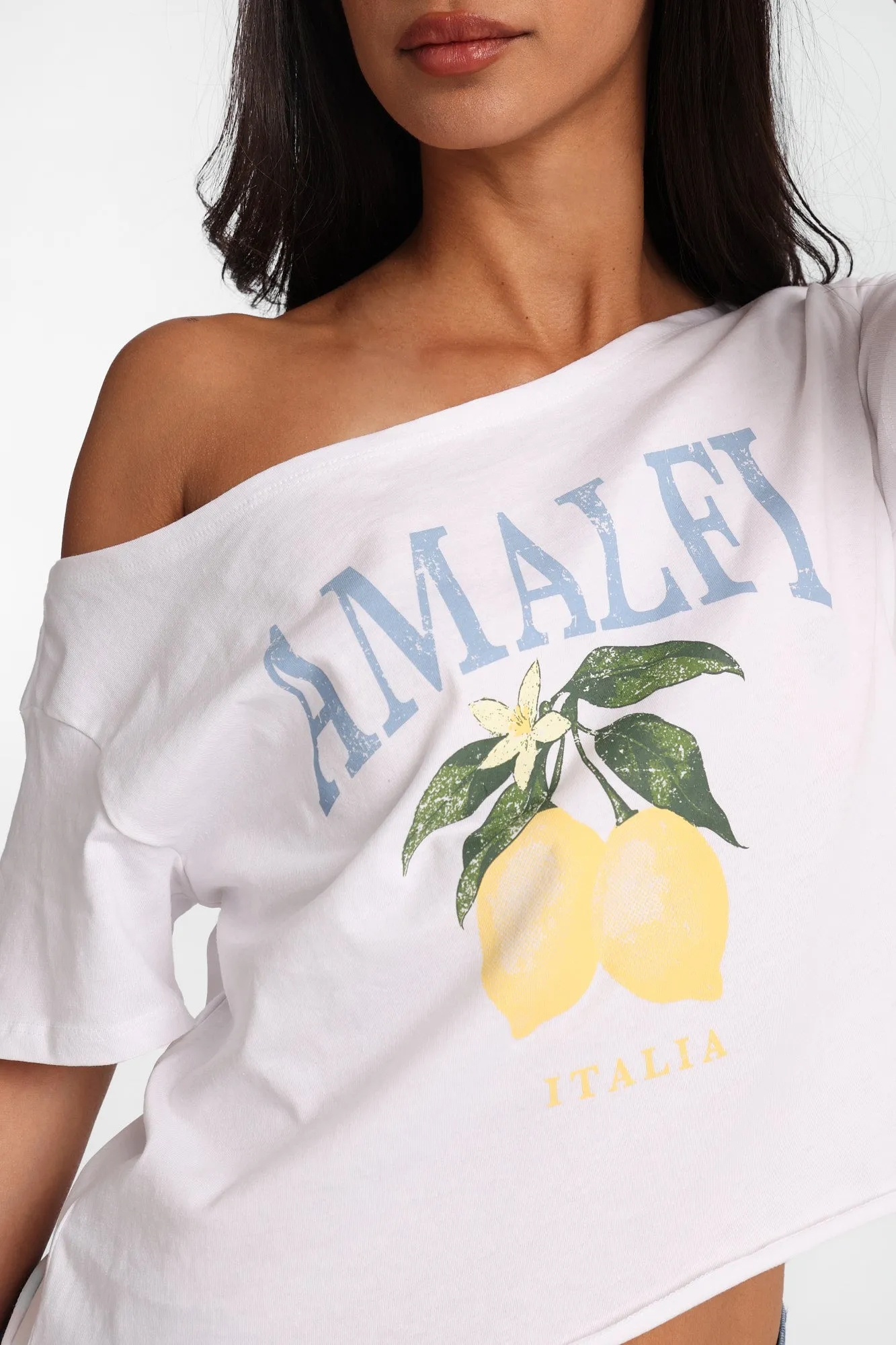 Amalfi Italia Lemons Off-Shoulder Short Sleeve Tee sold by Bluenotes product image thumbnail 2