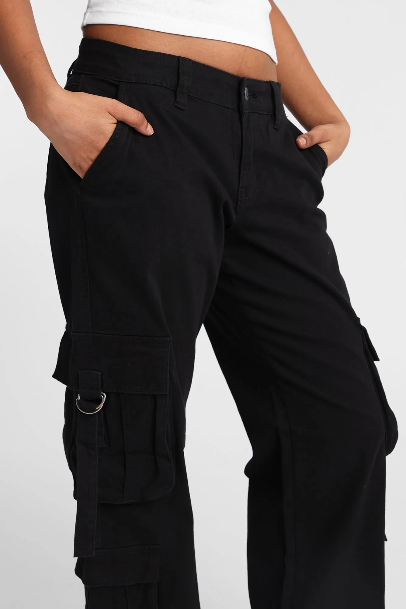 Low Rise D-Ring Cargo Baggy Twill Pants sold by Bluenotes product image thumbnail 3