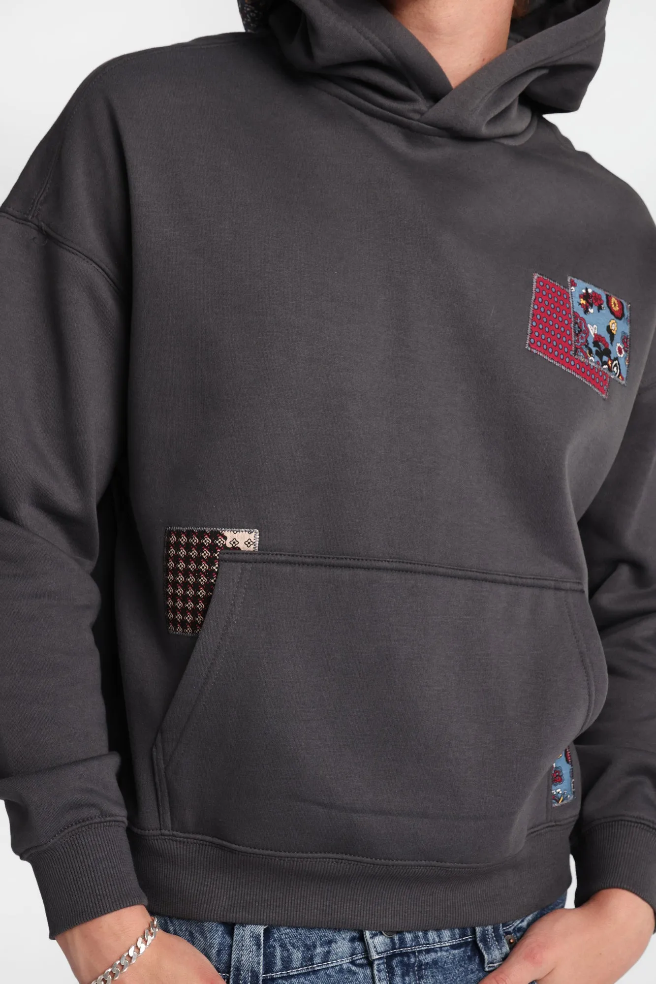 North Western Patchwork Boxy Hoodie sold by Bluenotes product image thumbnail 3