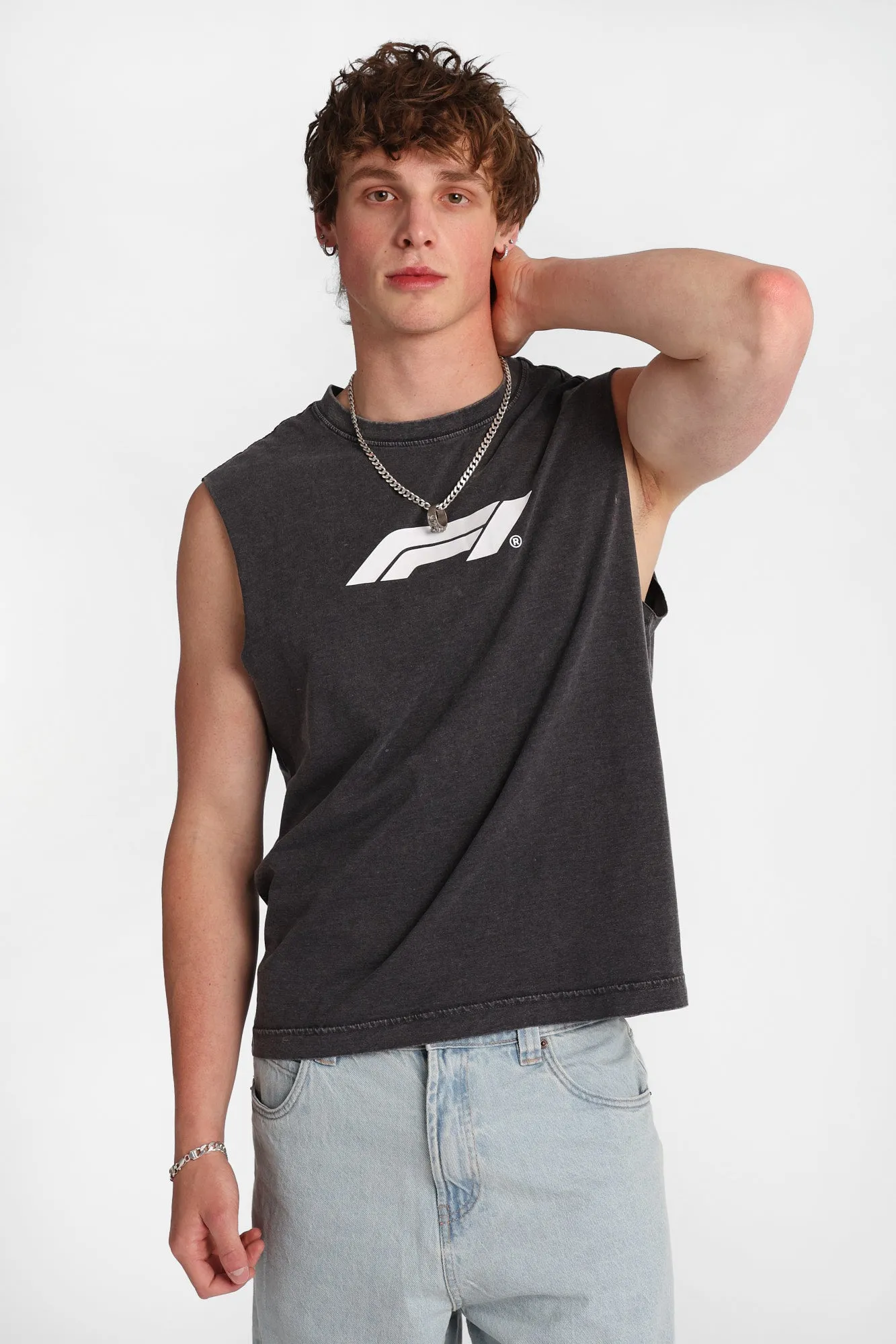 Formula 1 Graphic Oversized Tank Top sold by Bluenotes