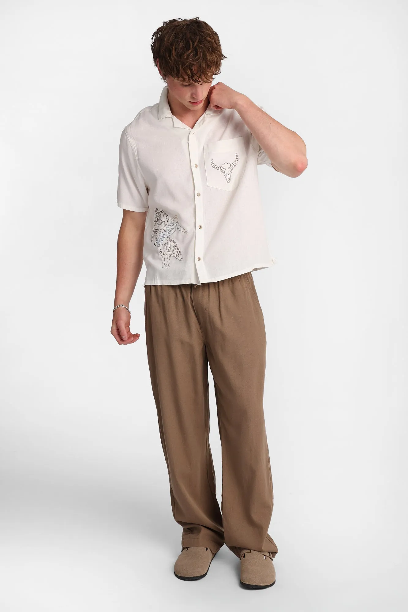 Western Embroidered Short Sleeve Button-Up Shirt sold by Bluenotes product image thumbnail 4