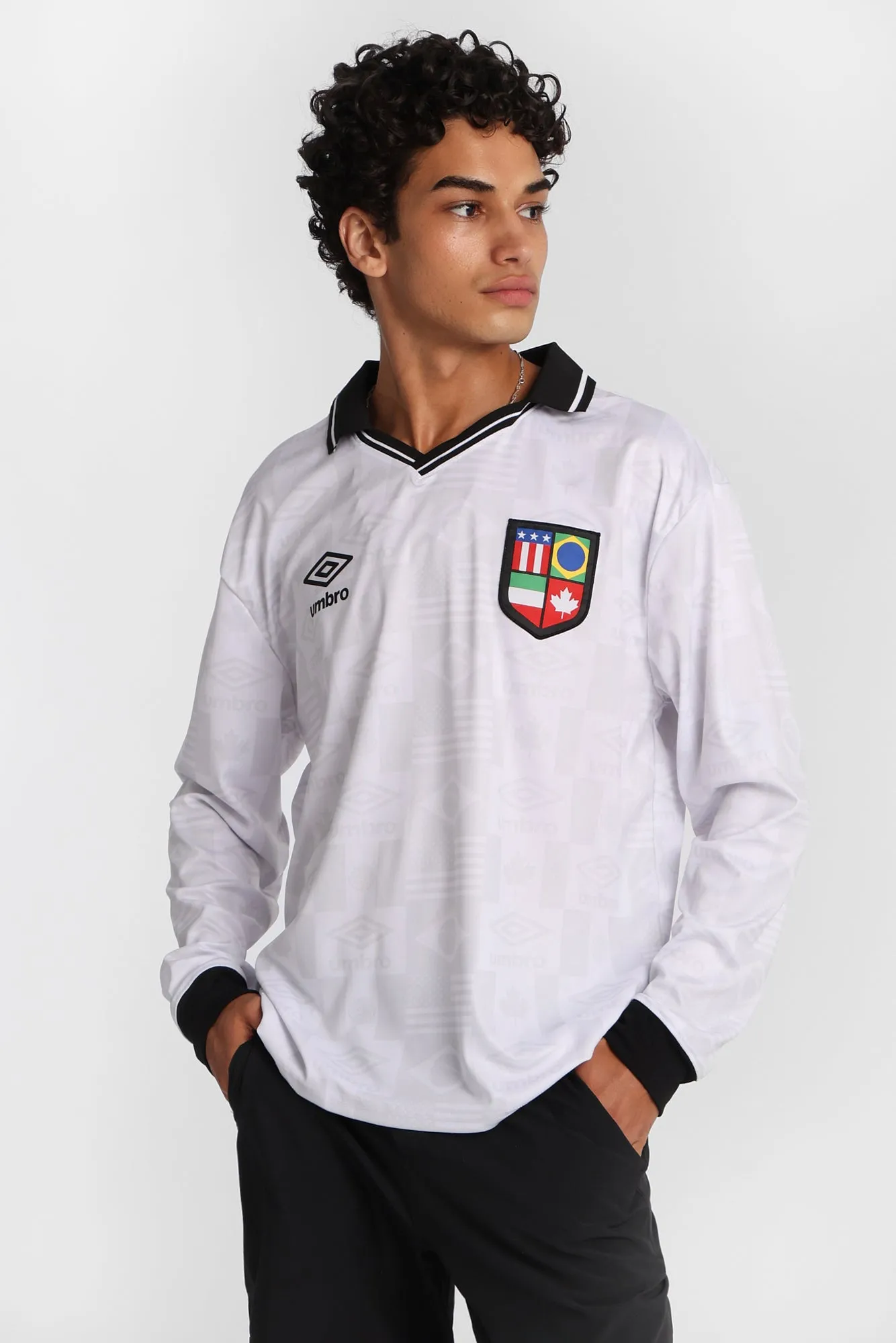 Umbro The World's Game Graphic Long Sleeve Polo Jersey sold by Bluenotes