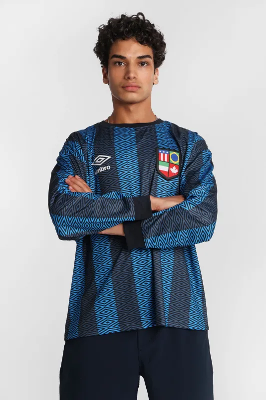 Umbro The World's Game Graphic Long Sleeve Crew Neck Jersey made by Bluenotes