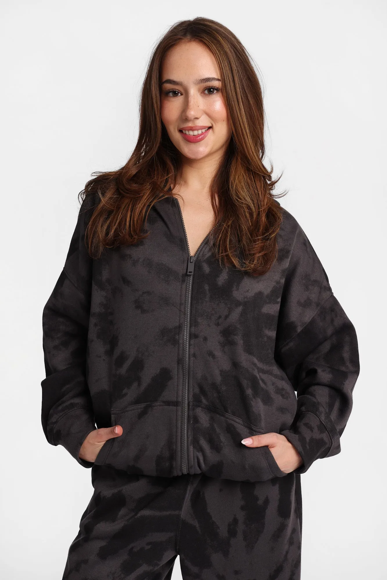 Tie-Dye Oversized Zip-Up Hoodie sold by Bluenotes