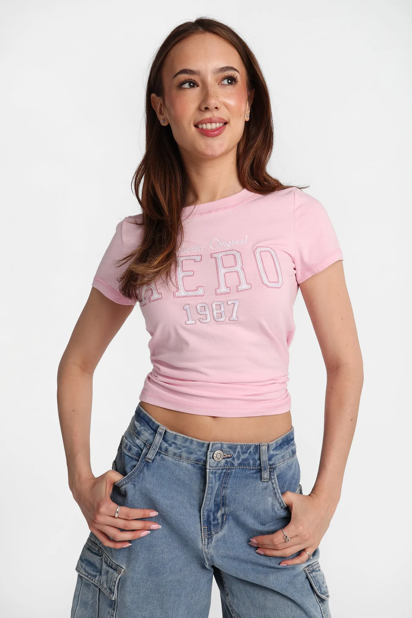 AERO Original Brand 1987 Embroidered Patch Graphic Classic Tee sold by Bluenotes