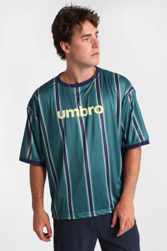 Umbro Large Logo Striped Tee made by Bluenotes