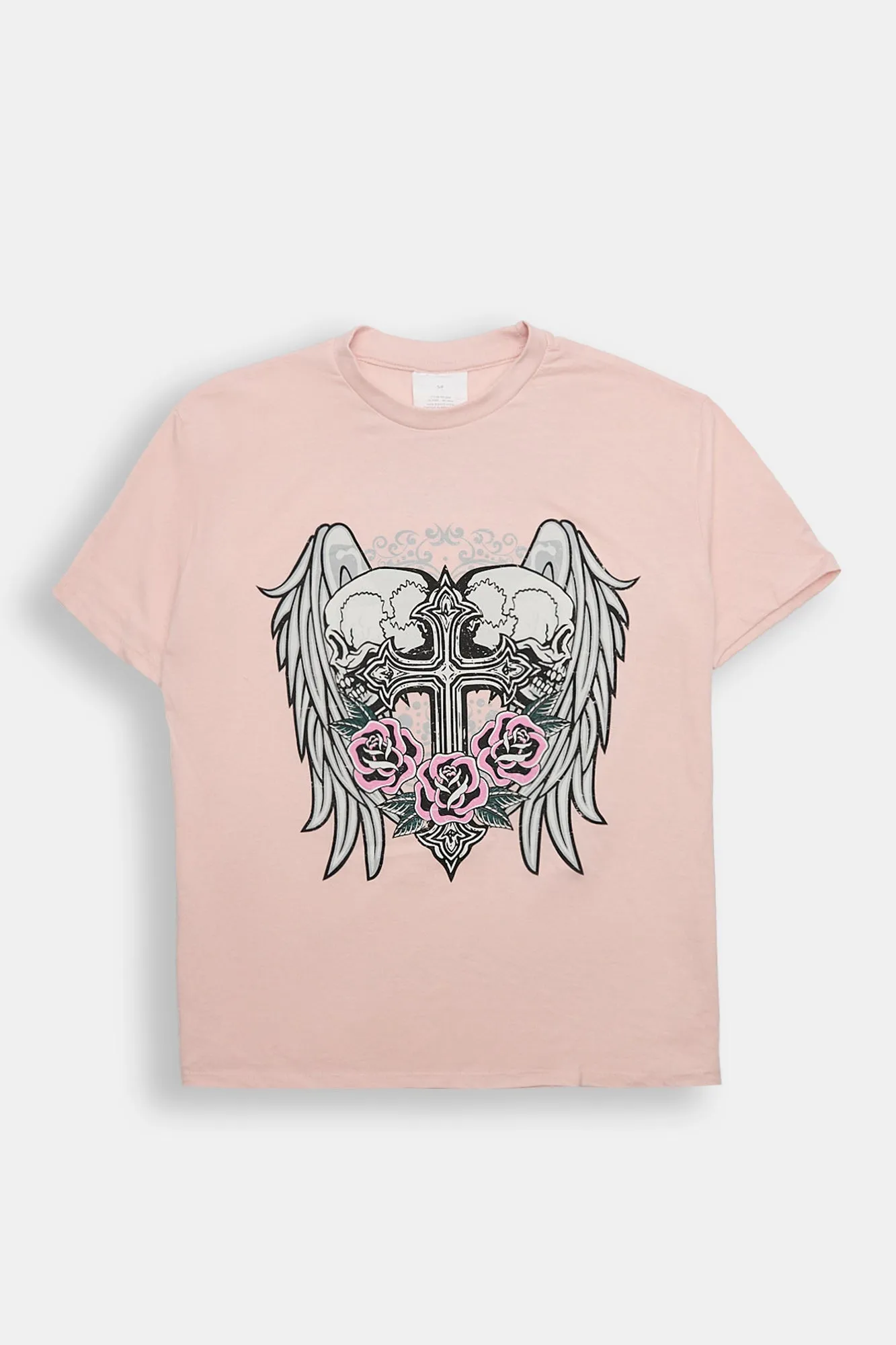 Skull Wings Roses Heart Cross Graphic Boyfriend Tee sold by Bluenotes