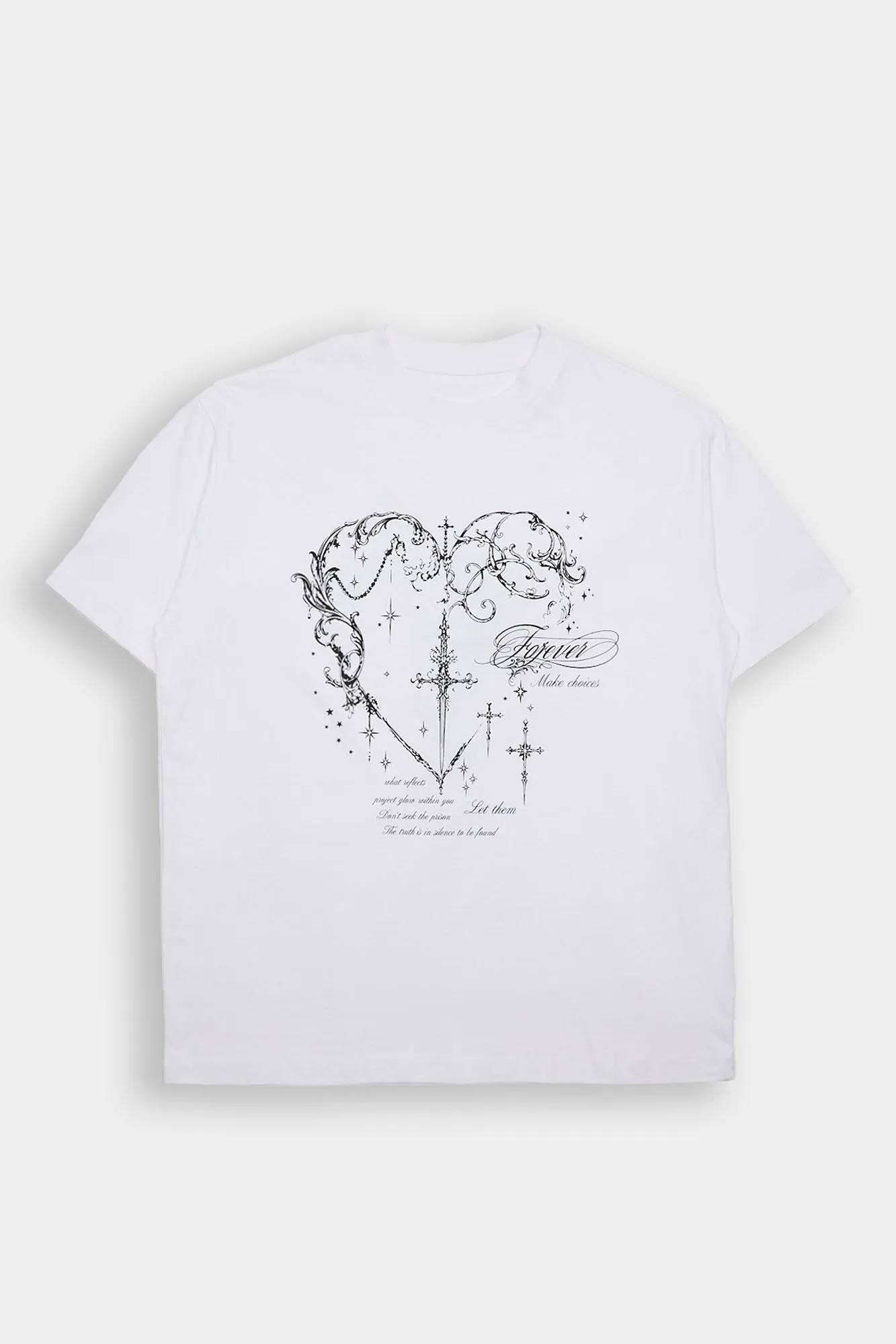 Crosses & Hearts Graphic Boyfriend Tee sold by Bluenotes