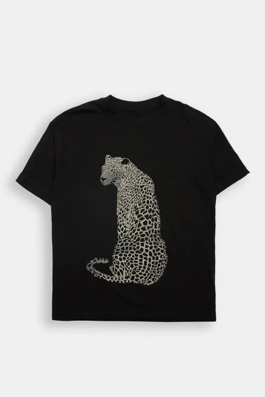 Leopard Graphic Boyfriend Tee made by Bluenotes