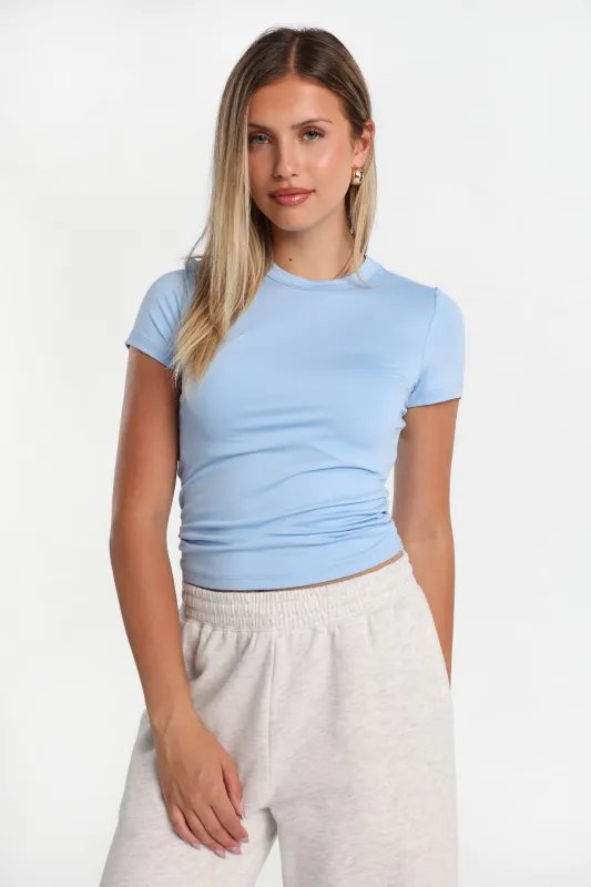 AERO Short Sleeve Crew Neck Longline Tee made by Aeropostale