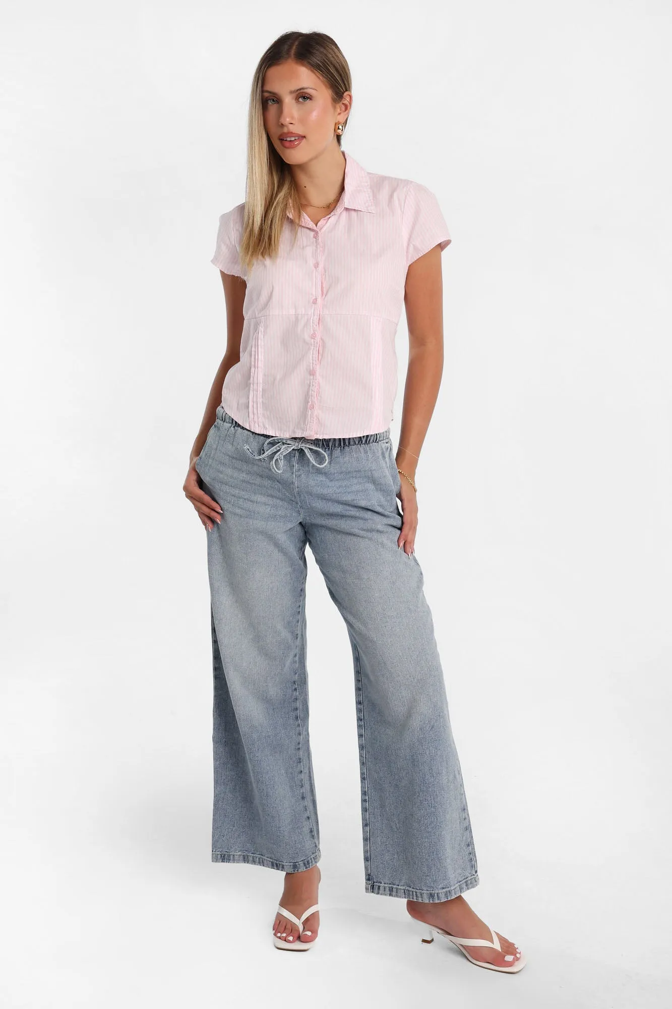 AERO Mid Rise Pull-On Baggy Denim Pants sold by Bluenotes product image thumbnail 4