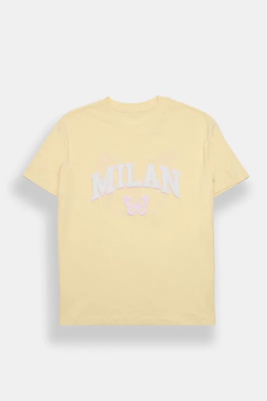Milan Butterfly Graphic Boyfriend Tee made by Bluenotes
