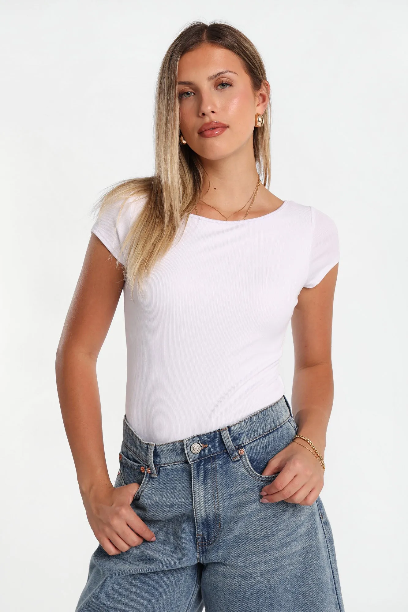 AERO Super Soft Short Sleeve Boat Neck Bodysuit sold by Bluenotes product image thumbnail 5