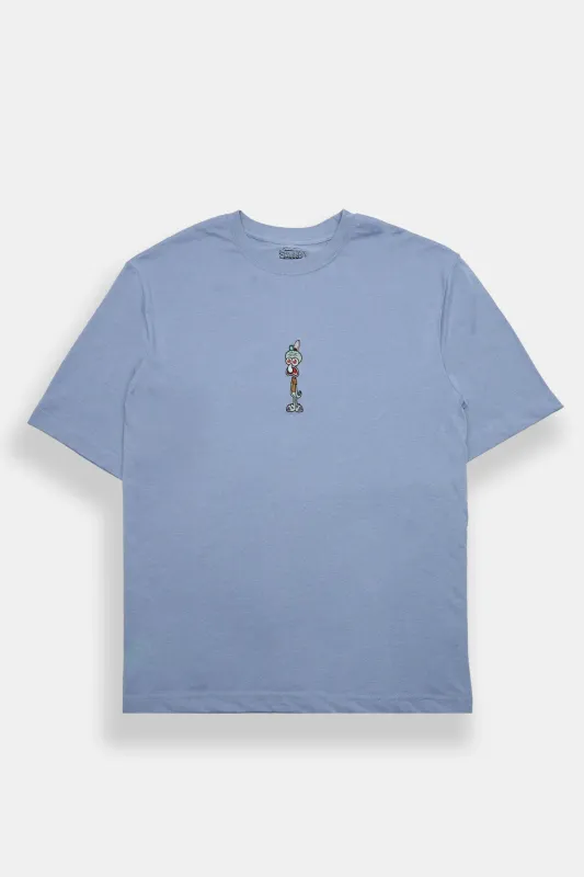 Squidward Embroidered Graphic Oversized Tee made by Bluenotes