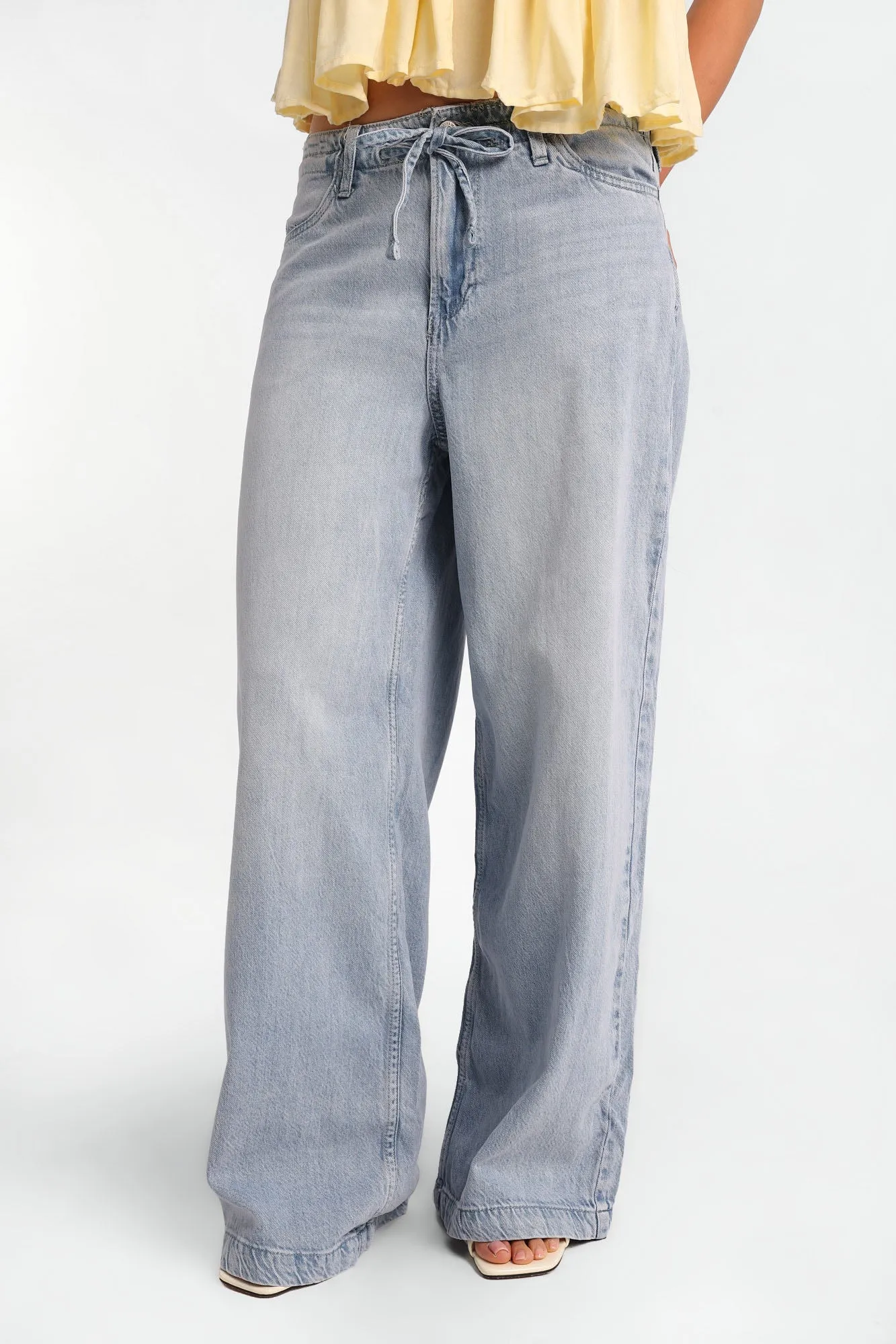 Low-Rise Ultra Wide Leg Drawstring Jeans sold by Bluenotes product image thumbnail 5