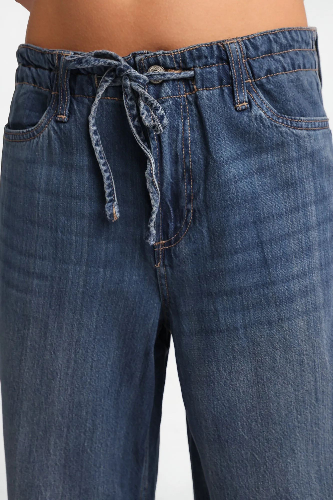 Low-Rise Ultra Wide Leg Drawstring Jeans sold by Bluenotes product image thumbnail 2