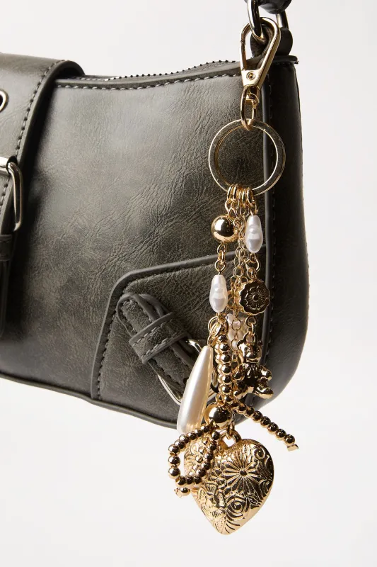Heart & Bow Metal Keychain Bag Charm made by Bluenotes