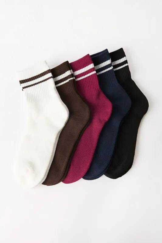Athletic Crew Socks 5-Pack made by Bluenotes