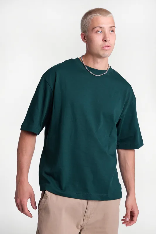 Heavy-Weight Knit Crew Neck Oversized Tee made by Bluenotes