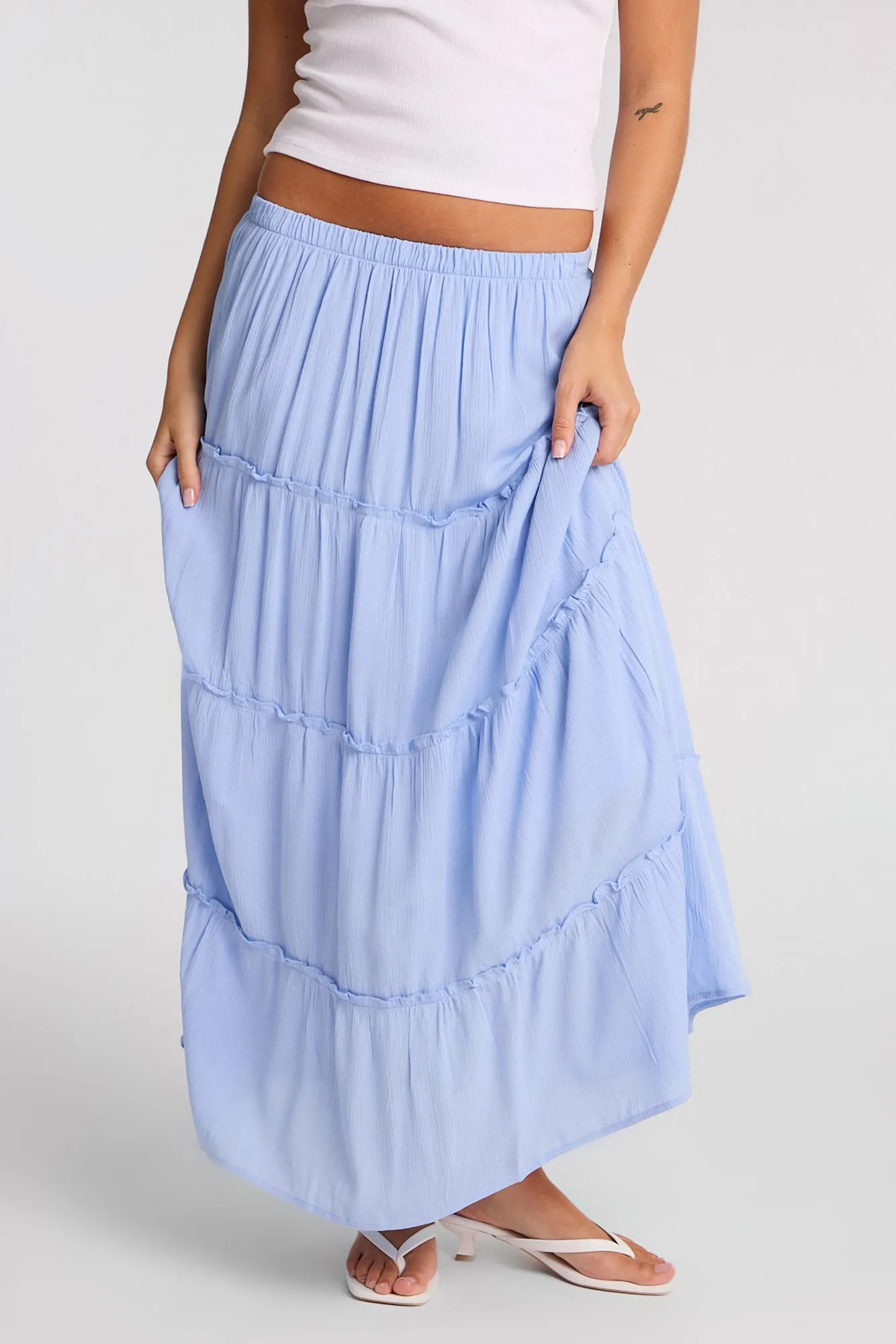 Tiered Maxi Skirt sold by Bluenotes