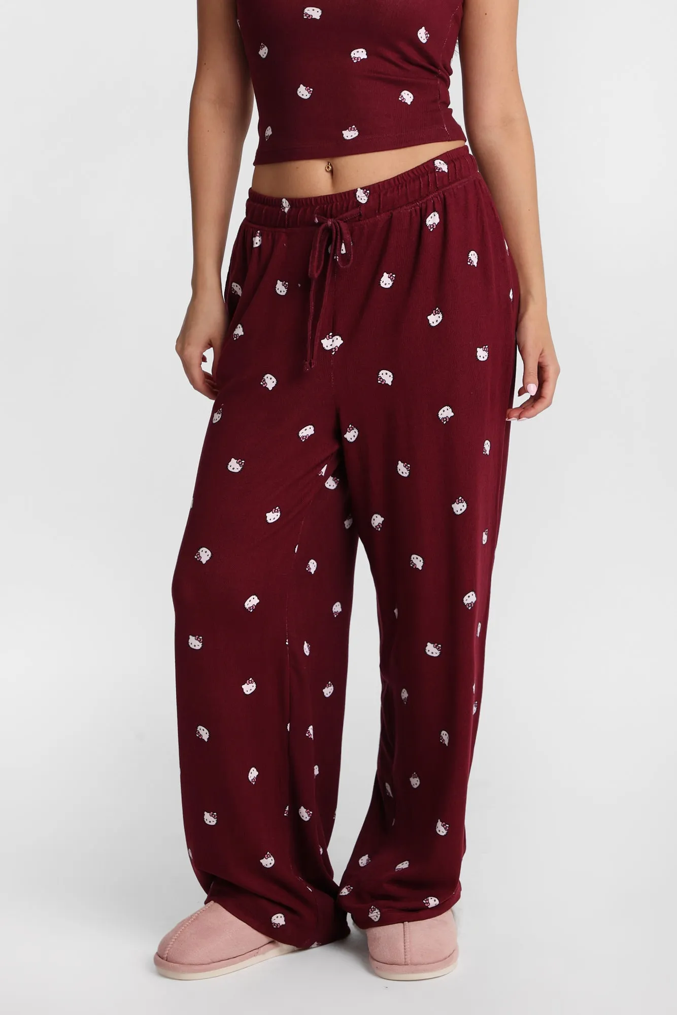 Hello Kitty Super Soft Pajama Tank Top & Wide Leg Pants 2-Piece Set sold by Bluenotes product image thumbnail 5