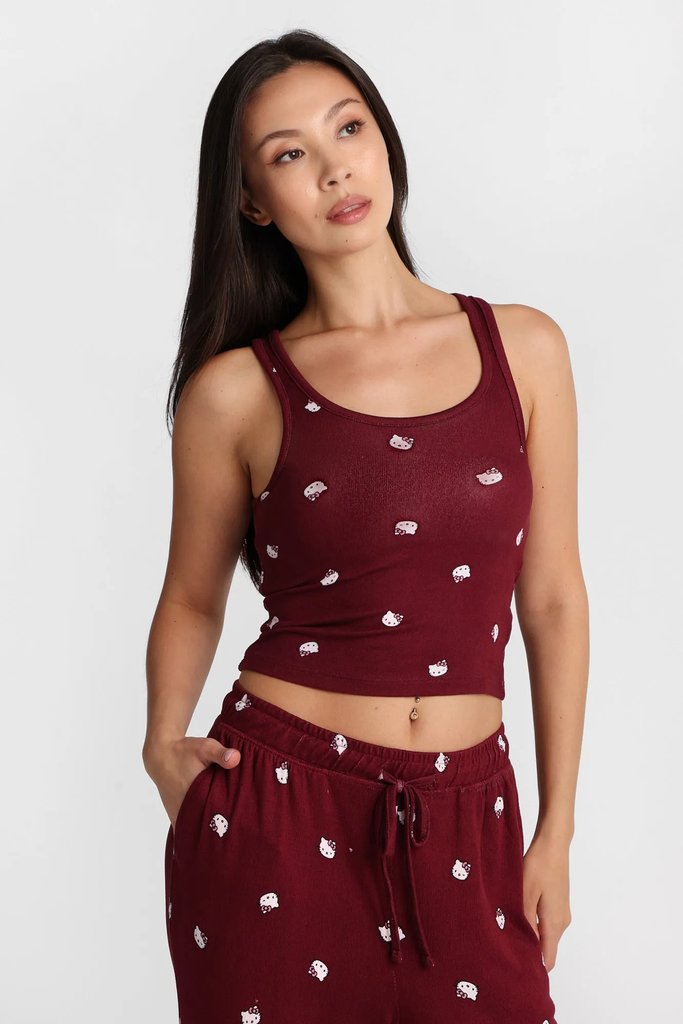 Hello Kitty Super Soft Pajama Tank Top & Wide Leg Pants 2-Piece Set sold by Bluenotes product image thumbnail 4
