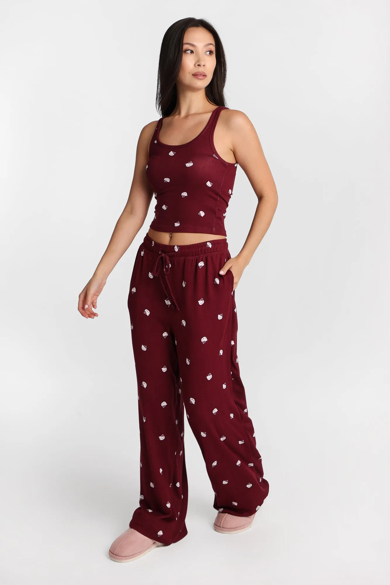 Hello Kitty Super Soft Pajama Tank Top & Wide Leg Pants 2-Piece Set sold by Bluenotes product image thumbnail 2
