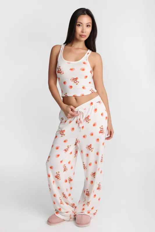 Strawberry Shortcake Super Soft Pajama Tank Top & Wide Leg Pants 2-Piece Set made by Aeropostale