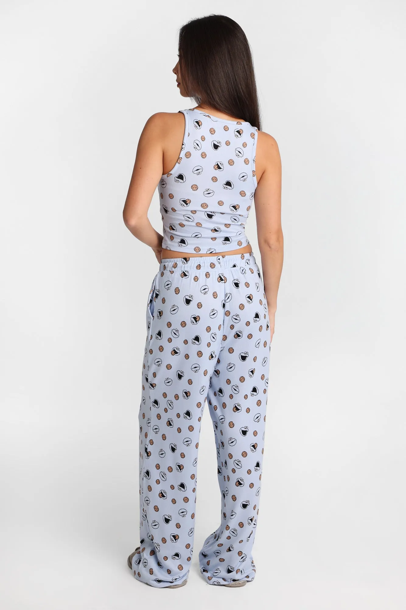 Cookie Monster Super Soft Pajama Tank Top & Wide Leg Pants 2-Piece Set sold by Bluenotes product image thumbnail 2