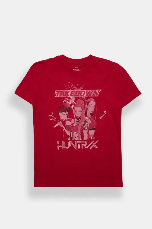 Golden HUNTR/X Graphic Boyfriend Tee made by Bluenotes