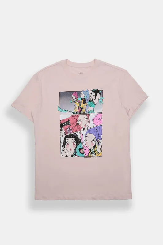 HUNTR/X Panels Graphic Boyfriend Tee made by Bluenotes