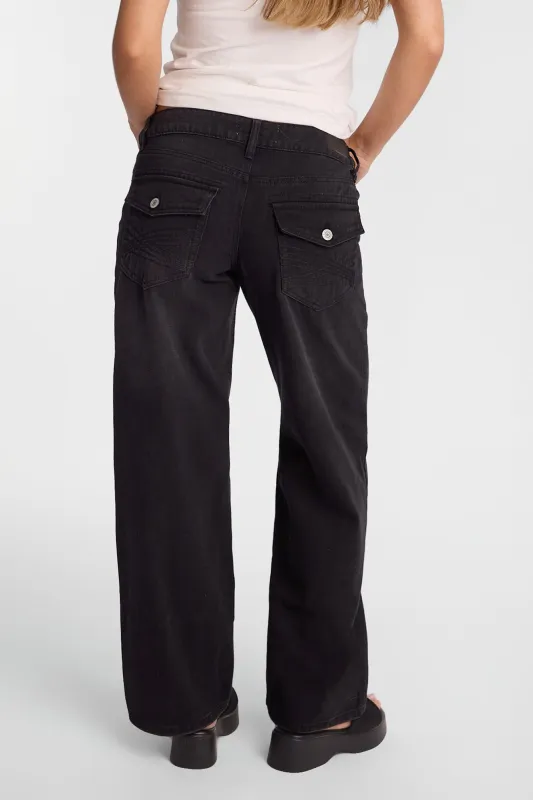 Chloe Embroidered Low Rise Baggy Jeans made by Bluenotes