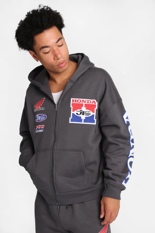 Honda Racing Graphic Zip-Up Hoodie made by Bluenotes