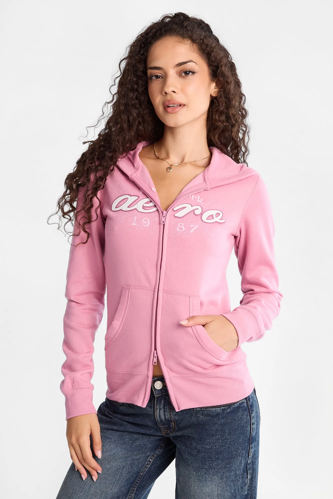 AERO Double Zip Slim Graphic Hoodie sold by Bluenotes