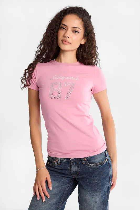 AERO 87 Rhinestones Graphic Classic Tee made by Aeropostale