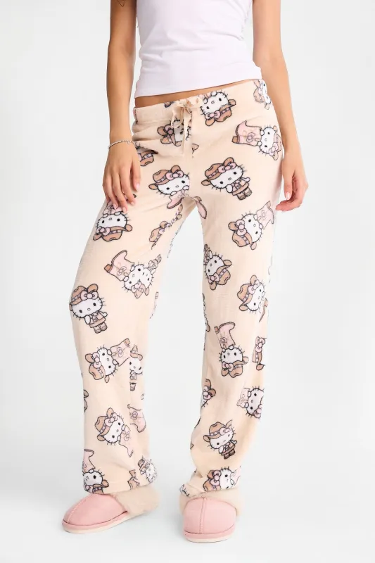 Hello Kitty Western Plush Pajama Pants made by Bluenotes