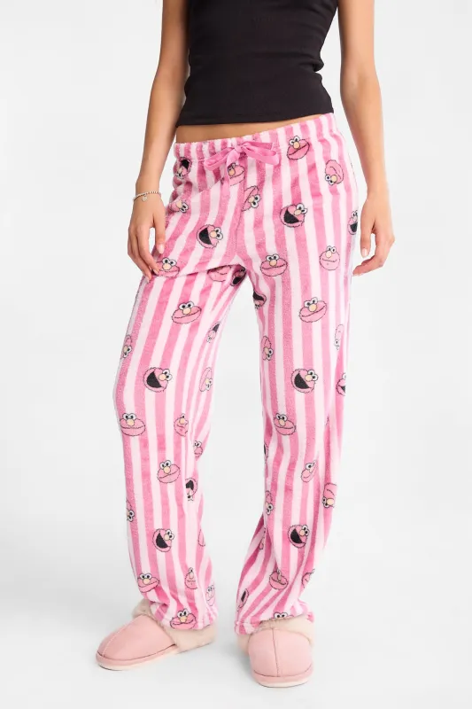 Elmo Striped Plush Pajama Pants made by Bluenotes