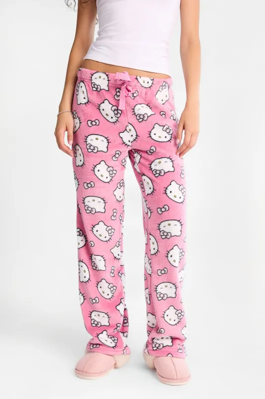 Hello Kitty Bow Plush Pajama Pants made by Bluenotes