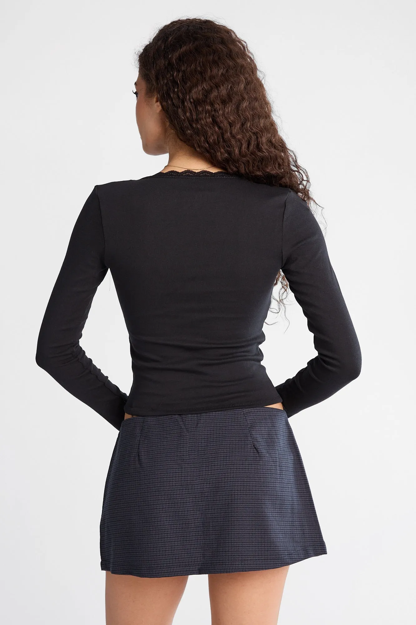 AERO Long Sleeve Lace Trim Top sold by Bluenotes product image thumbnail 4