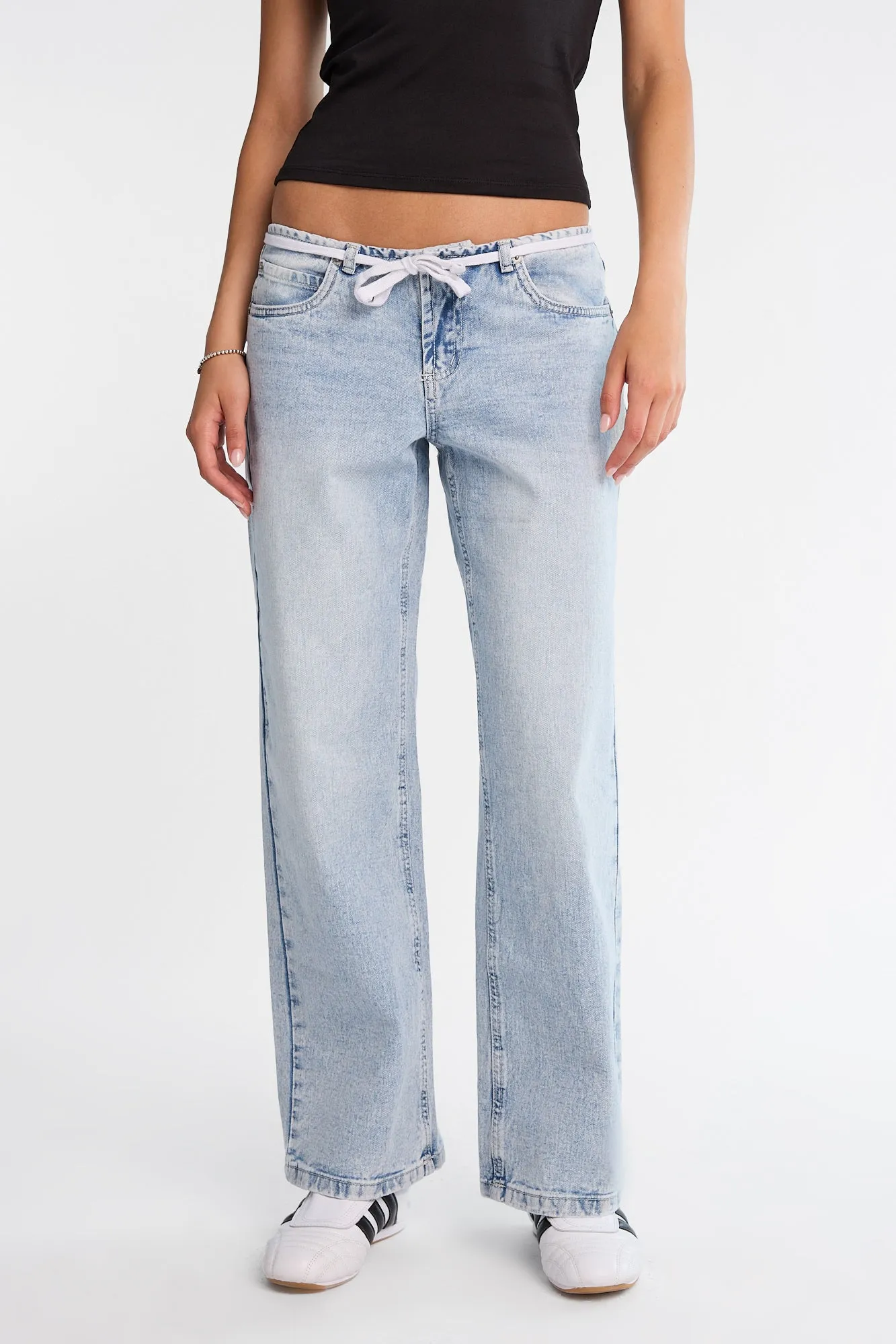 Chloe Low Rise Shoelace Belt Baggy Jeans sold by Bluenotes