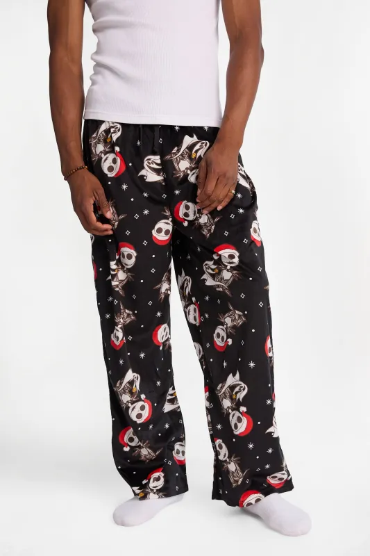 The Nightmare Before Christmas Santa Hat Silky Fleece Pajama Pants made by Bluenotes