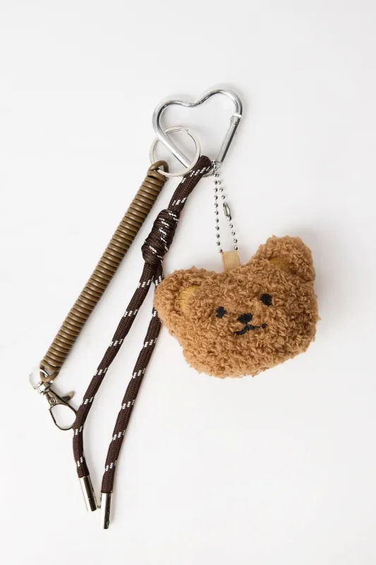 Bear Head Plush Keychain Bag Charm made by Bluenotes