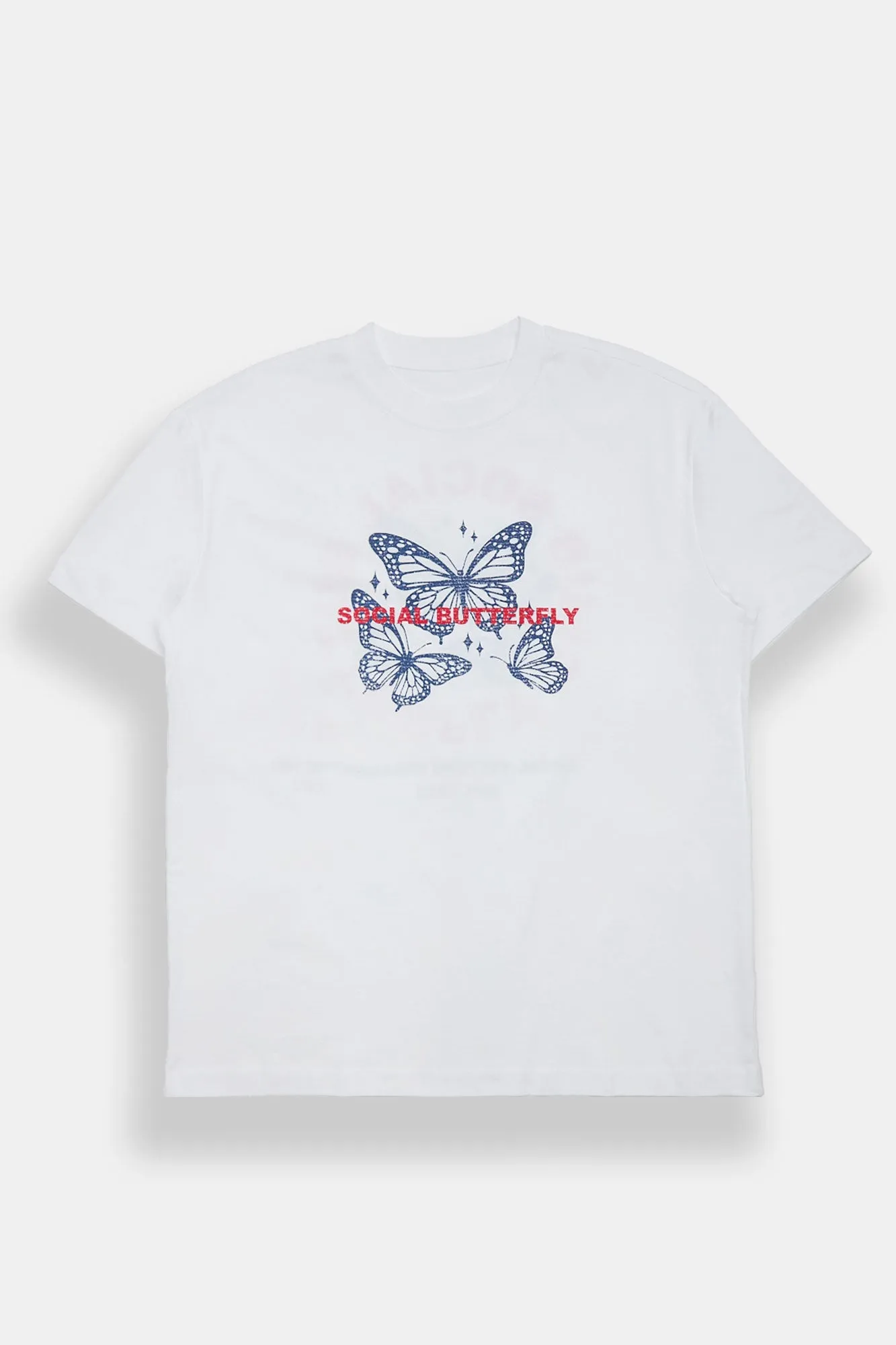 Social Butterfly Graphic Super Soft Boyfriend Tee sold by Bluenotes product image thumbnail 2