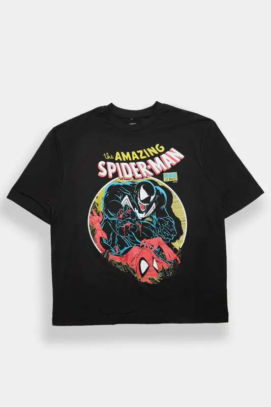 The Amazing Spider-Man Venom Is Back Graphic Oversized Tee made by Bluenotes