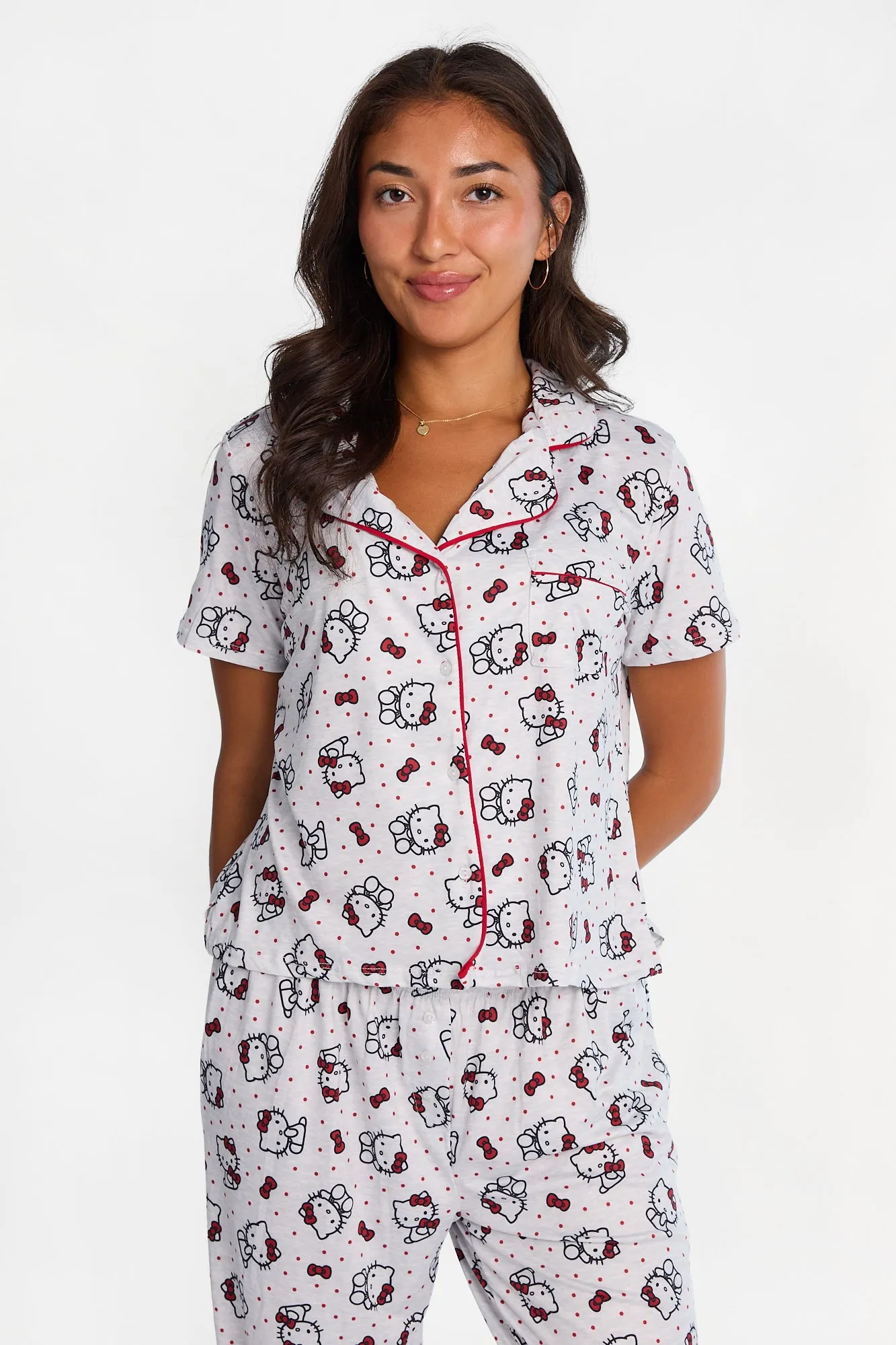 Hello Kitty Graphic Super Soft Pajama Dad Shirt & Pants 2-Piece Set sold by Bluenotes product image thumbnail 2