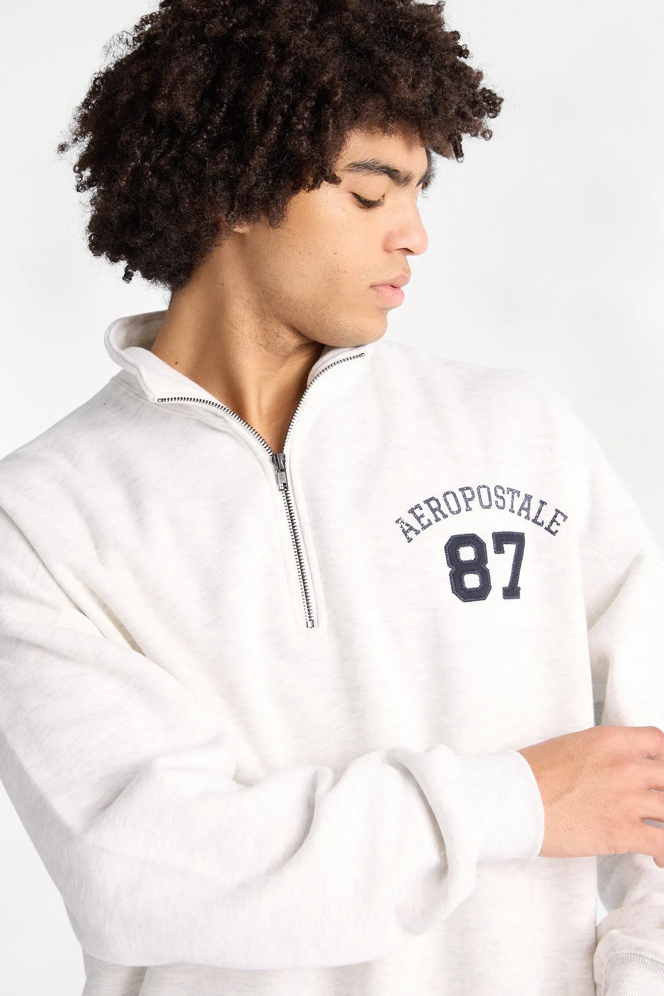 Aéropostale Cloud Soft Fleece 87 Embroidered Mock Neck Sweatshirt sold by Bluenotes product image thumbnail 3