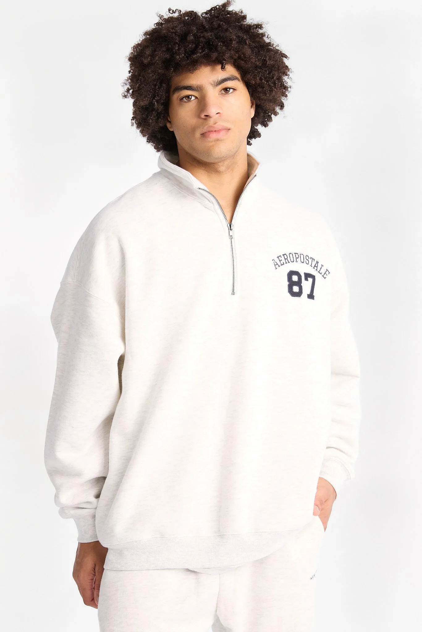 Aéropostale Cloud Soft Fleece 87 Embroidered Mock Neck Sweatshirt sold by Bluenotes product image thumbnail 2